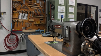Sewing machine in the Trim Lab.